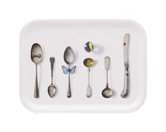 Bild von Michael Angove Cutlery/white Tray 27x20 - Jamida of Sweden